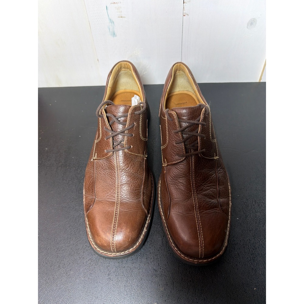 Johnston & Murphy Mens Brown Leather Oxford Bicycle Toe Shoes 20-7223 10.5 M